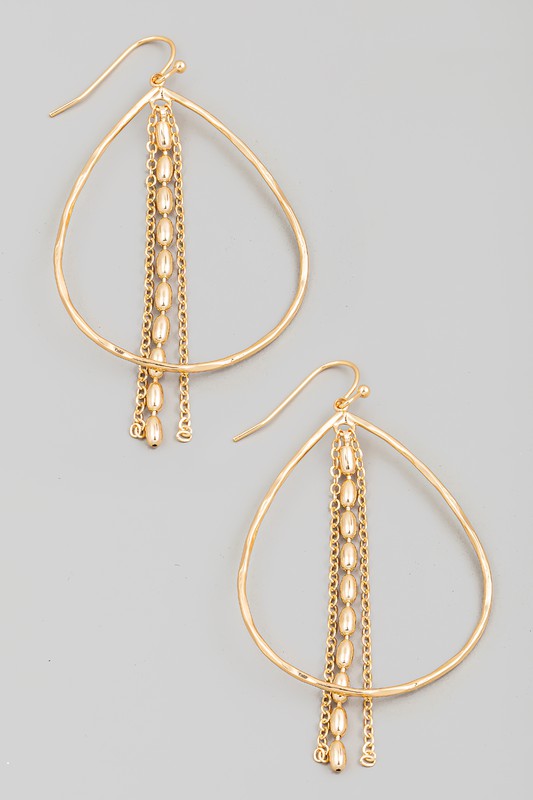 Chains Teardrop Earrings in Gold