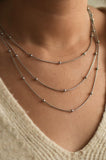Layered Ball Chain Necklace in Silver