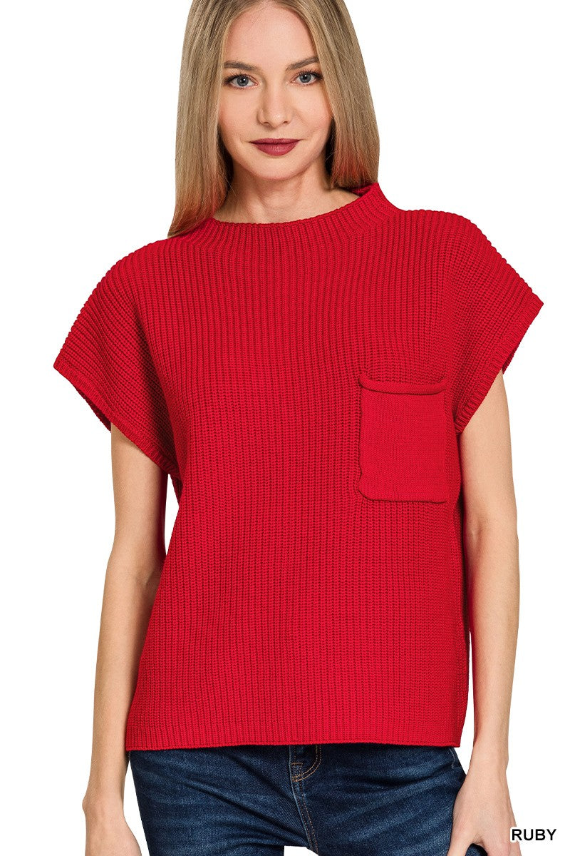 Mock Neck Ruby Sweater