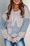Star Patchwork Hoodie in Blue (FINAL SALE ITEM)