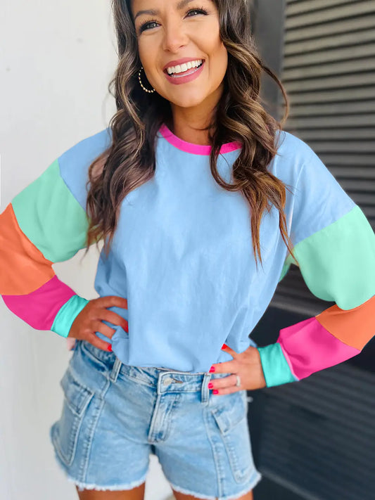 Colorblock Long Sleeve Top