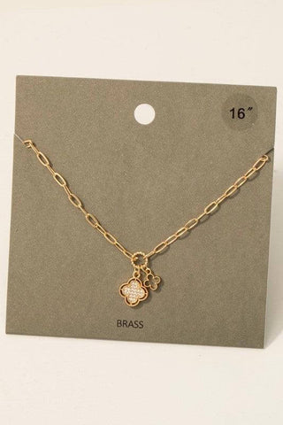 Double Clover Necklace in Gold