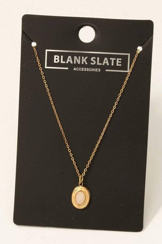 Ivory Oval Stone Necklace