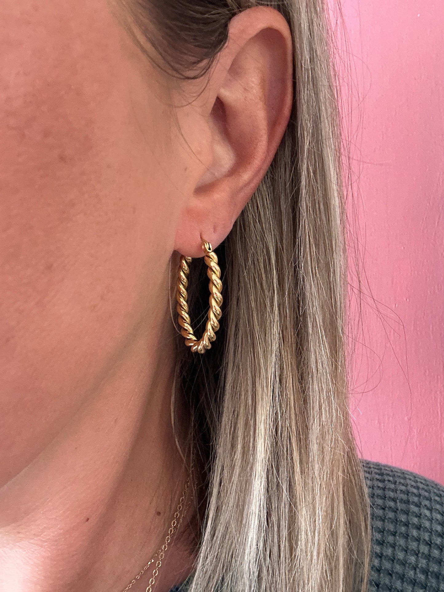 Twisted Gold Hoops