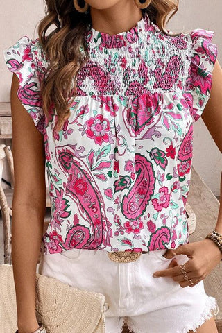 Paisley Floral Frilled Top