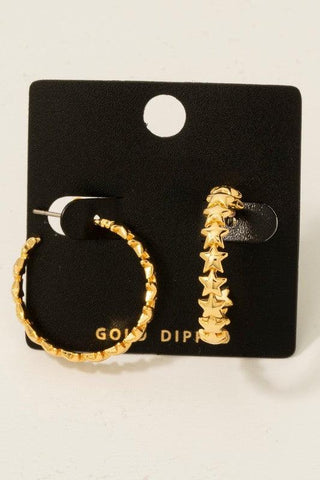 Row of Stars Hoop Earrings