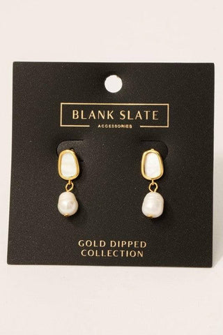 Pearl Dangle Earrings in Gold