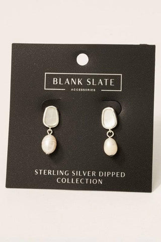 Pearl Dangle Earrings in Silver