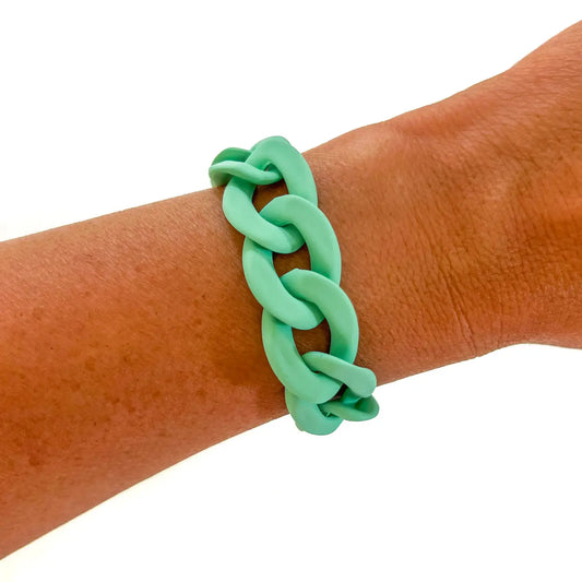 Matte Turquoise Chain Bracelet
