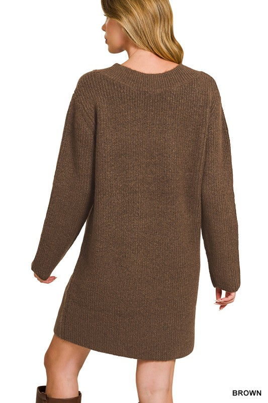 Cocoa Comfort Sweater Dress