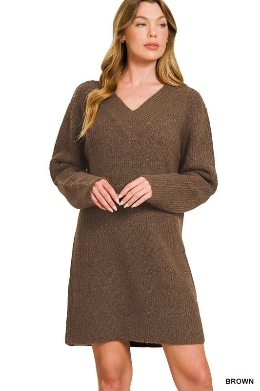 Cocoa Comfort Sweater Dress