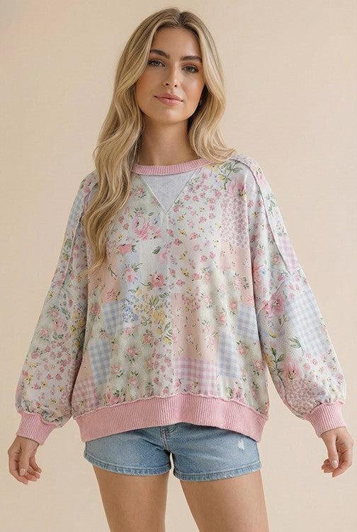 Floral Patchwork Top