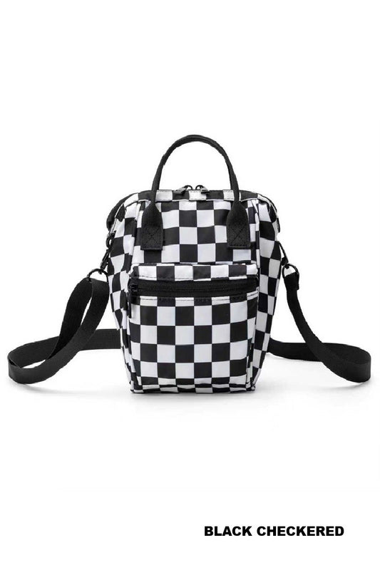 Crossbody Checkered Backpack