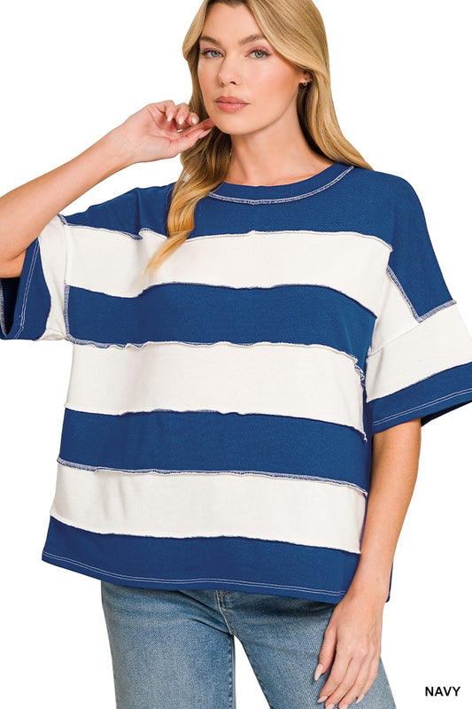 Stripe French Terry Top