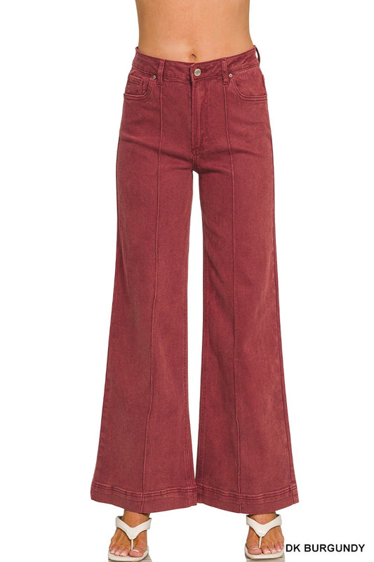Burgundy Pintuck Jeans