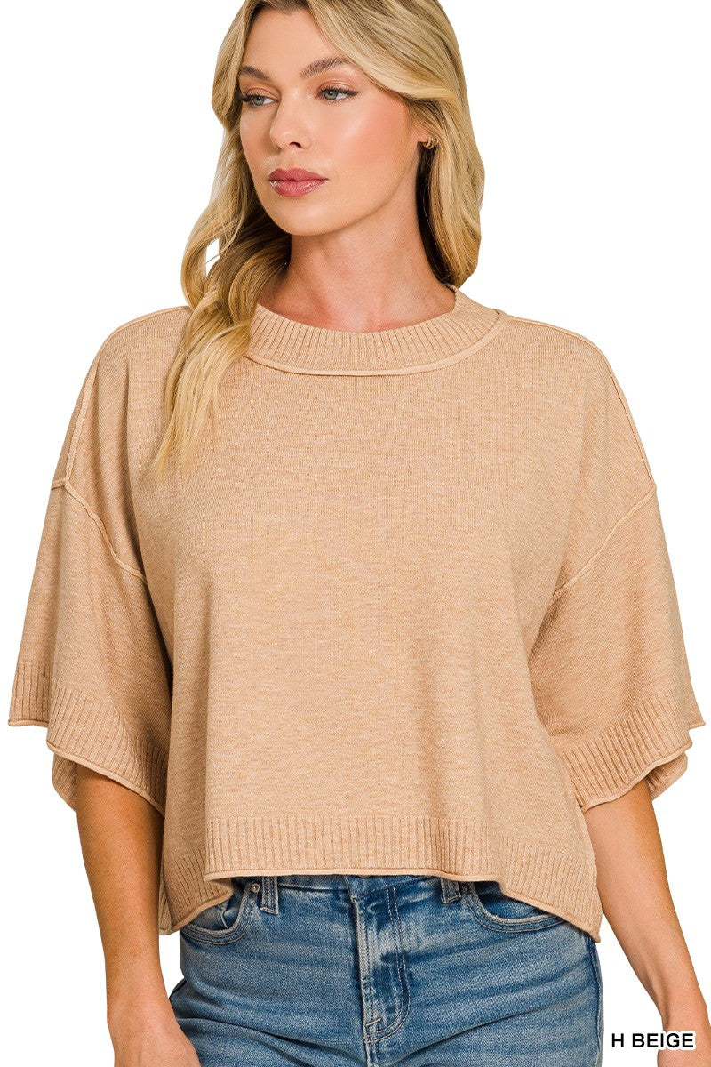 Beige Boxy Sweater