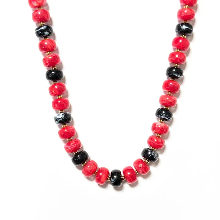 Red and Black Bead Necklace