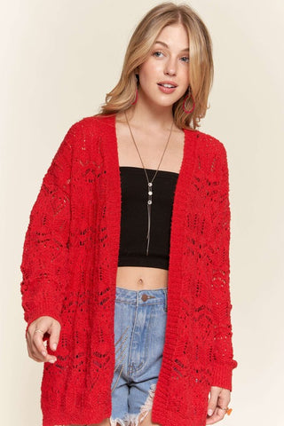 Light Weight Cardigan in Red (FINAL SALE ITEM)