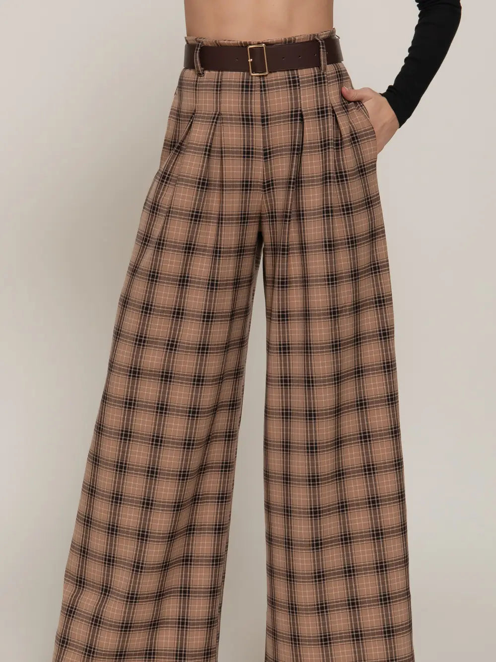 Pleated Belted Pants