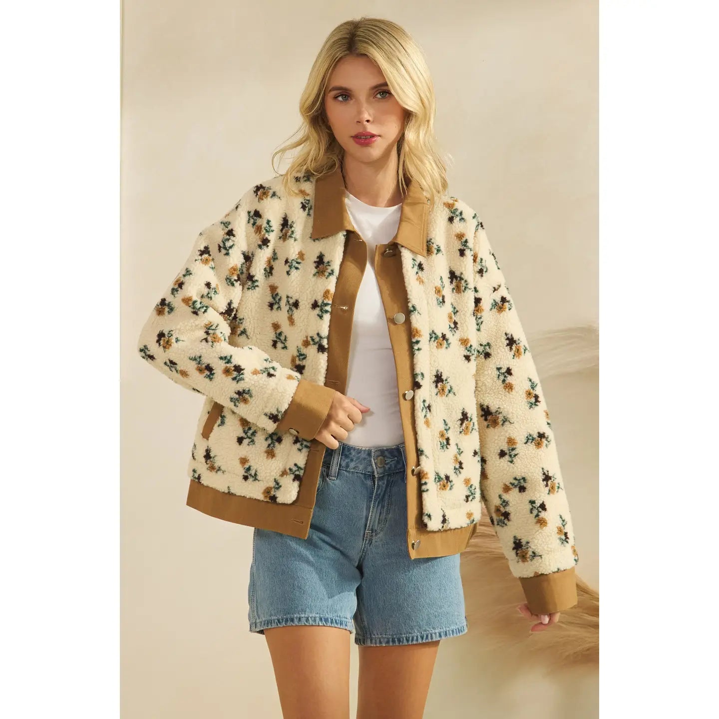 Flower Button Down Jacket