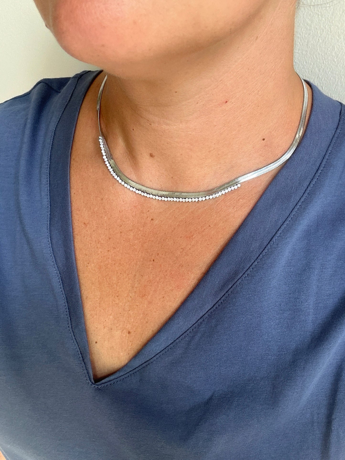 Herringbone Bling Silver