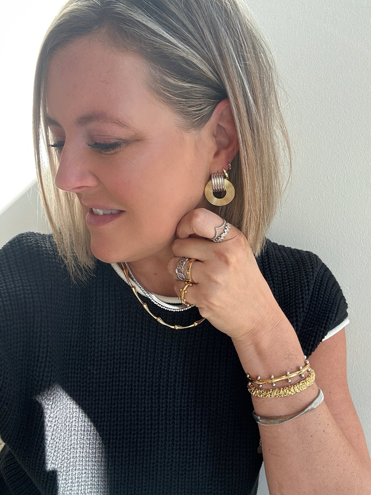 Two Tone Record Earrings