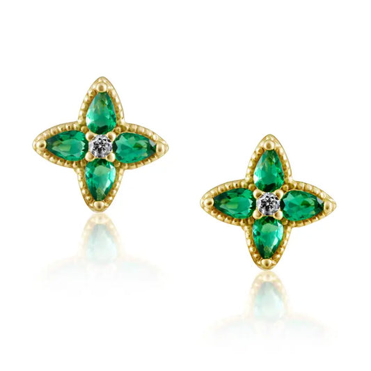 Mini Emerald Studs