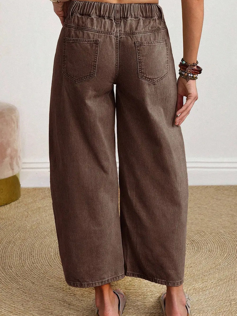 Coffee Brown Barrel Pants