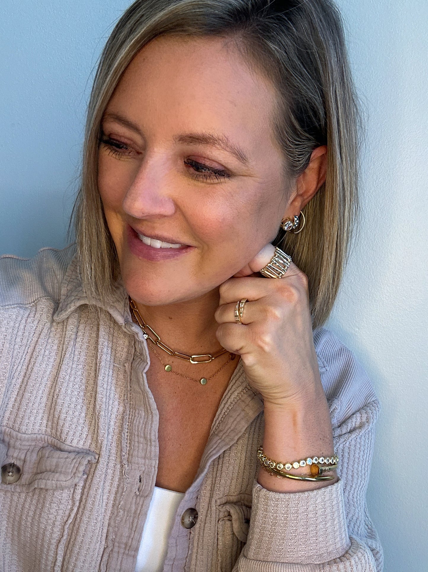 Blue White Checkered Huggie