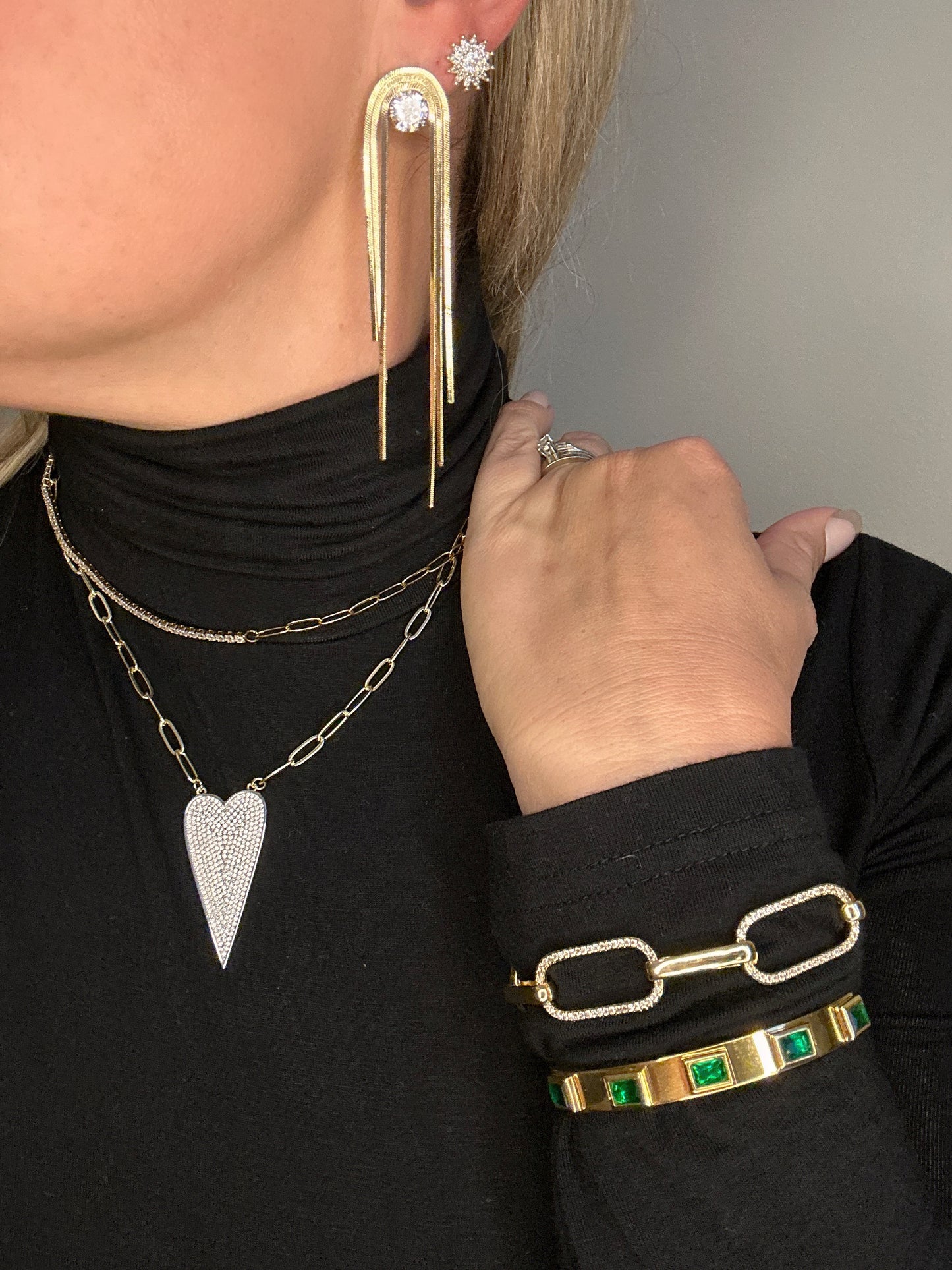 Fold Over Gold Earring