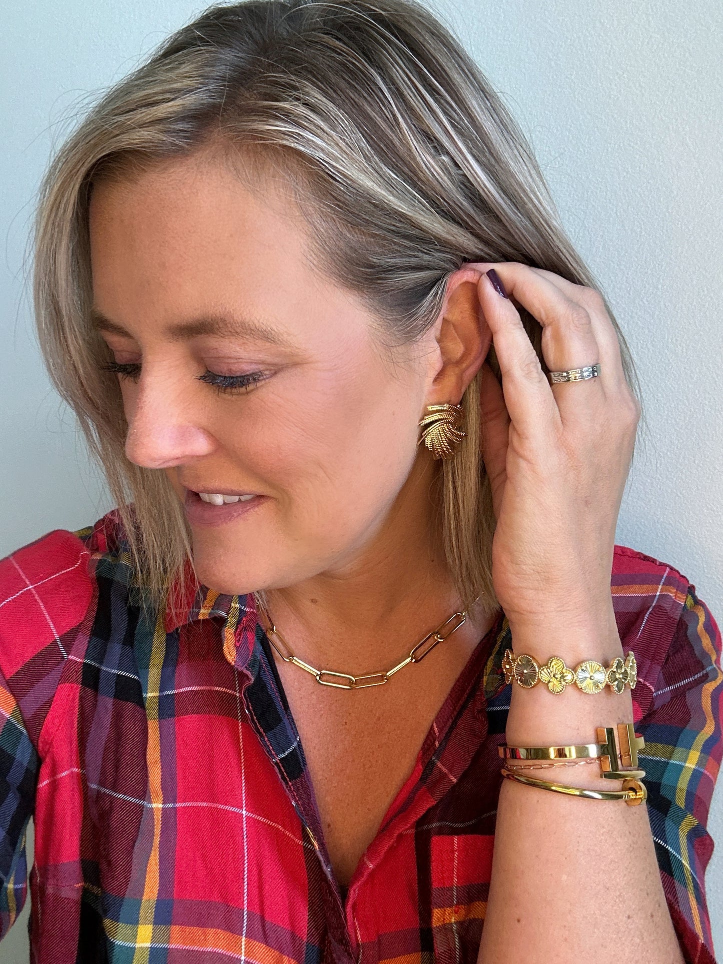 Golden Swirl Earring