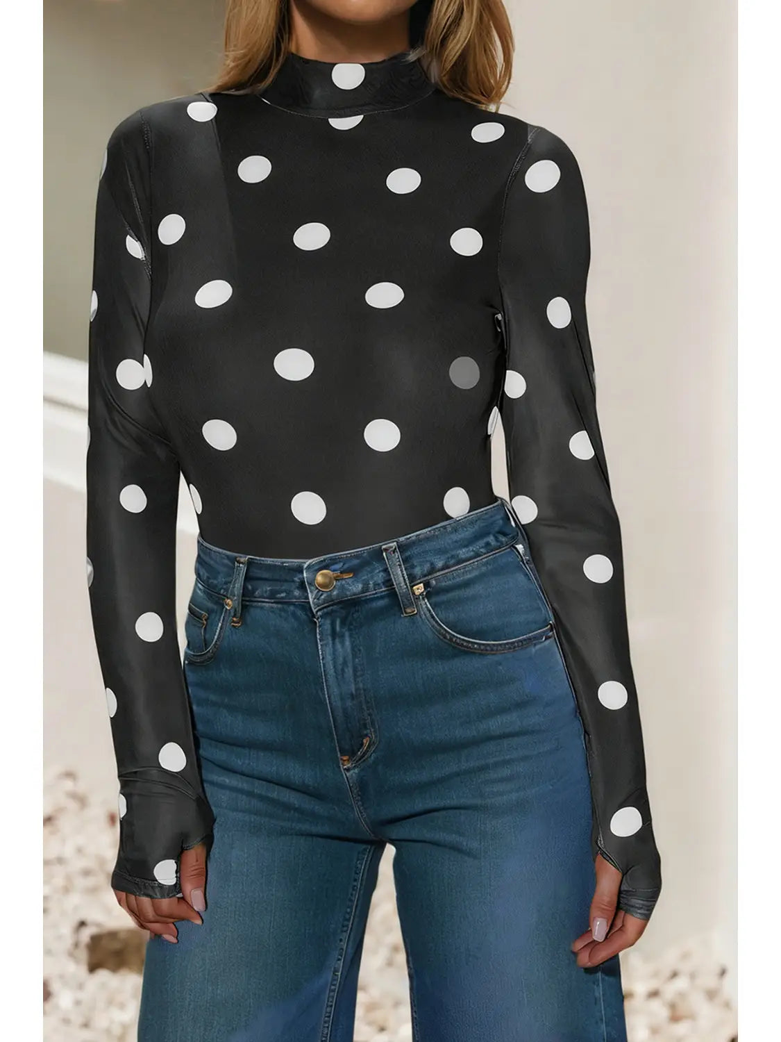 Polka Dot Sheer Bodysuit