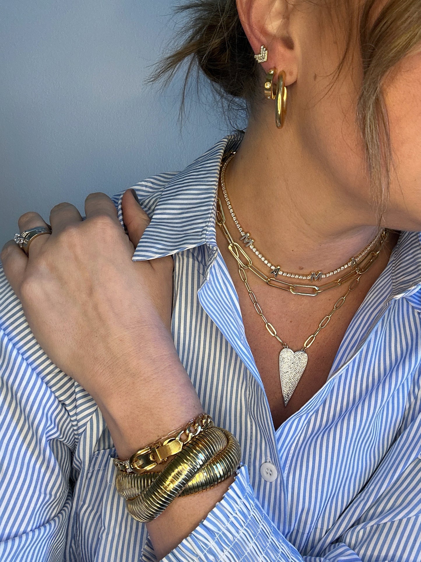 Diamond Gold Small Hoops