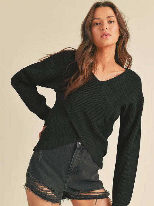 Crossover Sweater Black