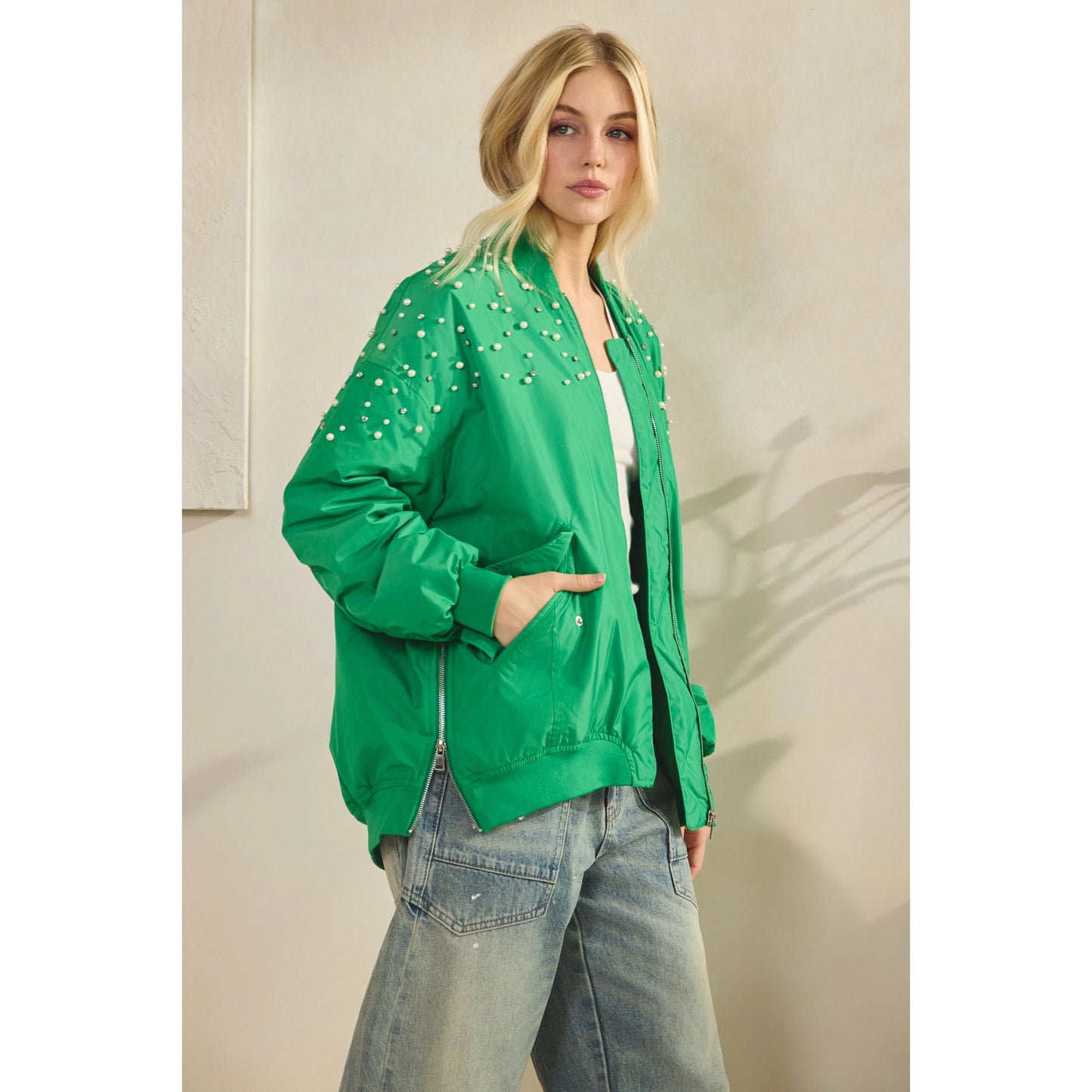 Rhinestone Bomber Jacket