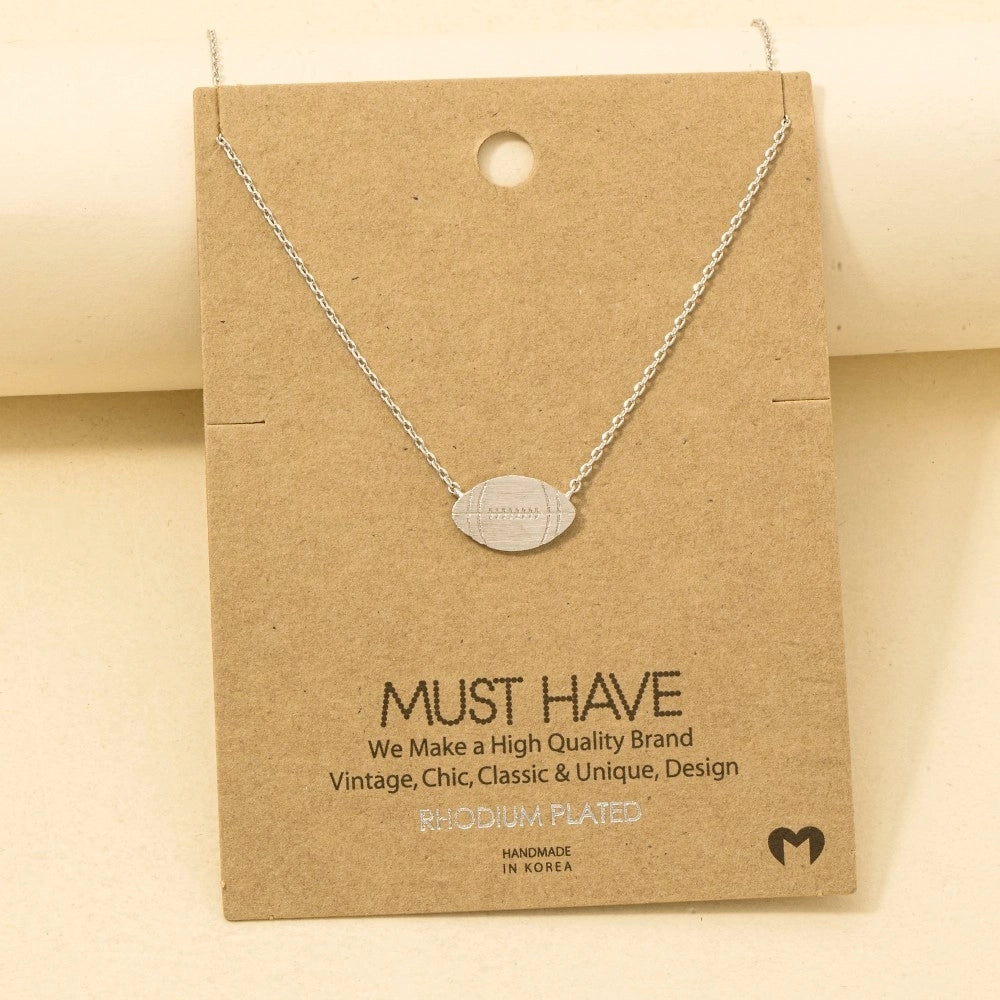Silver Football Necklace