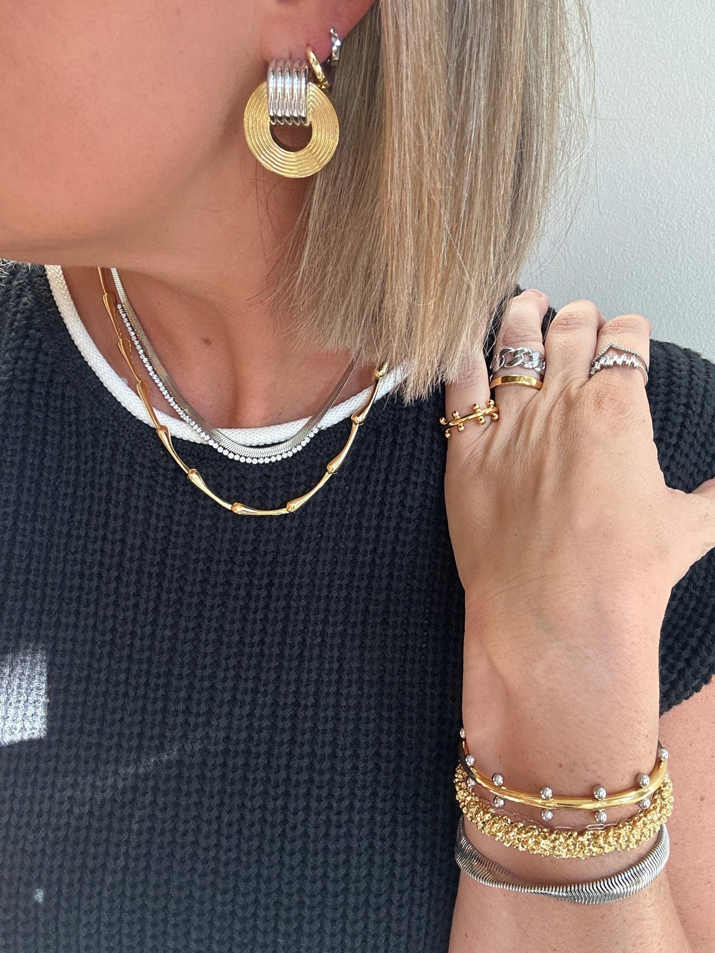 Herringbone Bling Silver