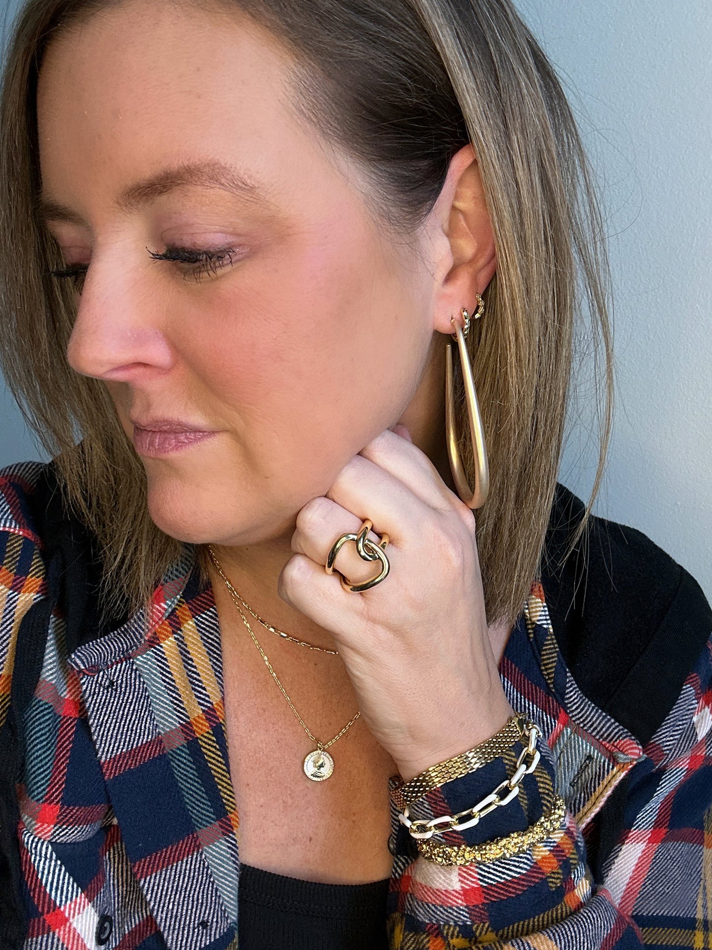 Harlow Gold Matte Hoop