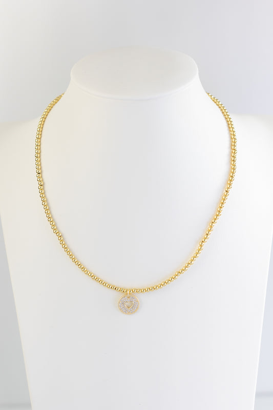 Heart Coin Charm Necklace