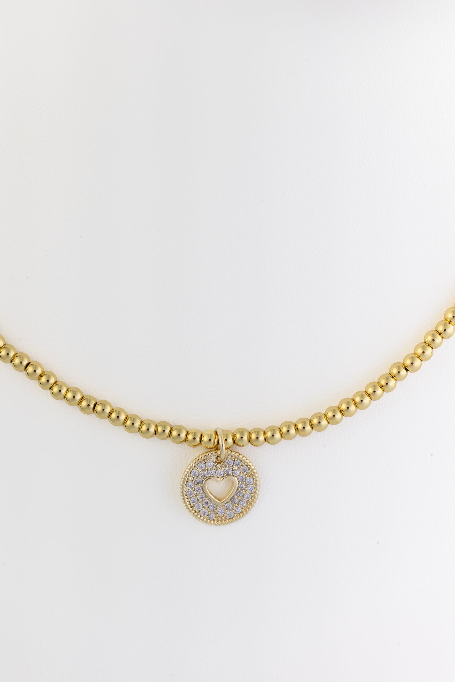 Heart Coin Charm Necklace