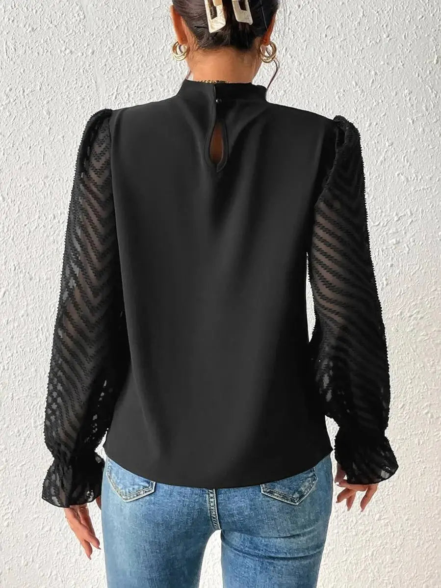 Black Mock Neck Top