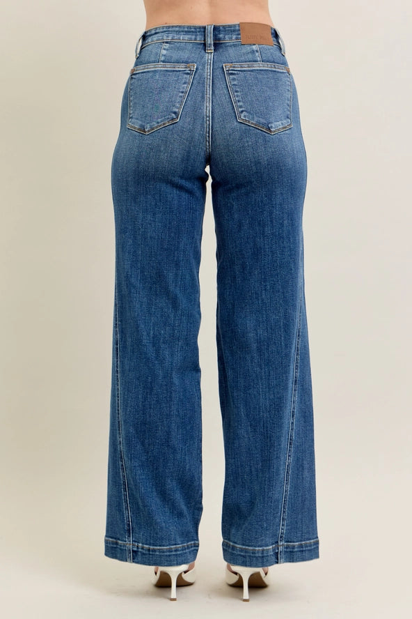 High Waisted Wide Leg Judy Blue Jean