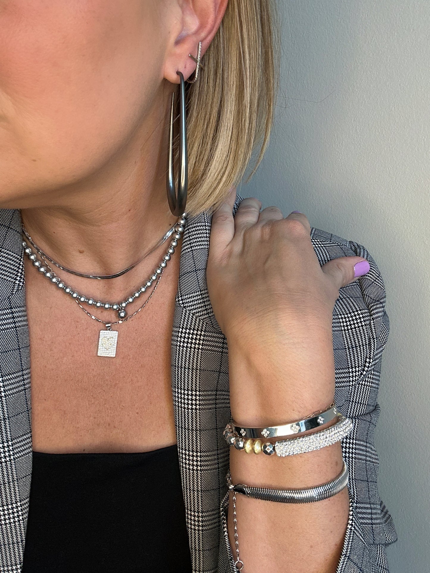 Harlow Gunmetal Matte Hoop