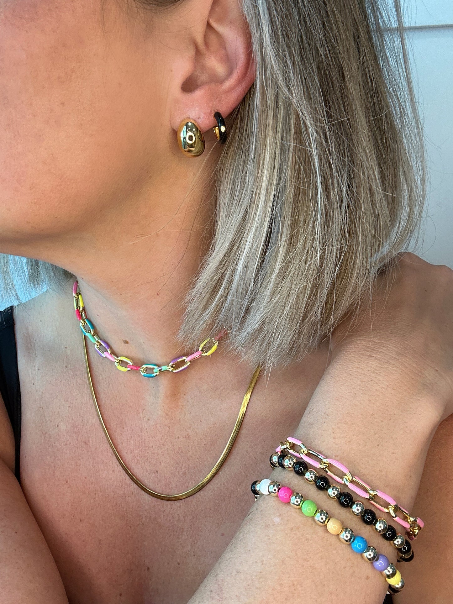 Twinkle Huggie Hoop Black