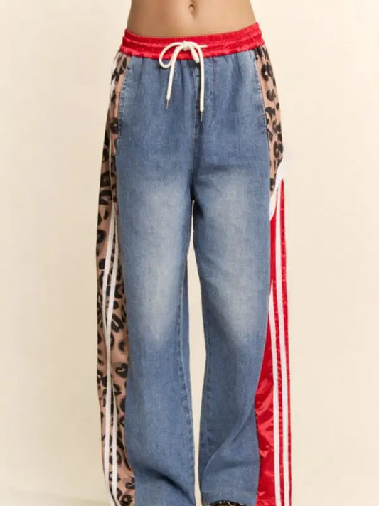 Leopard Side Stripe Jeans