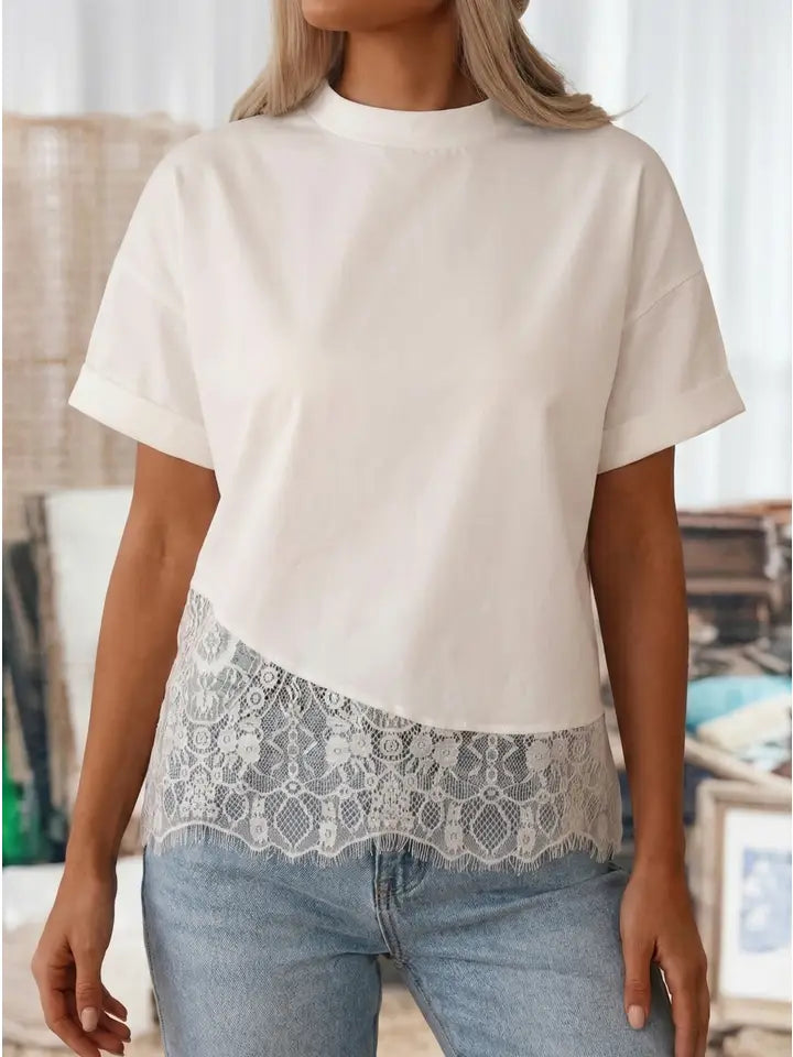 Asymmetric Lace Tee
