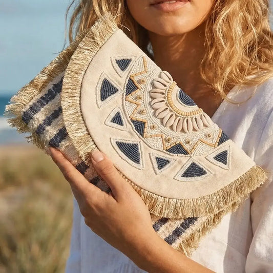 Beaded Fringe Clutch
