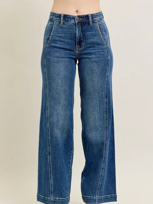 High Waisted Wide Leg Judy Blue Jean