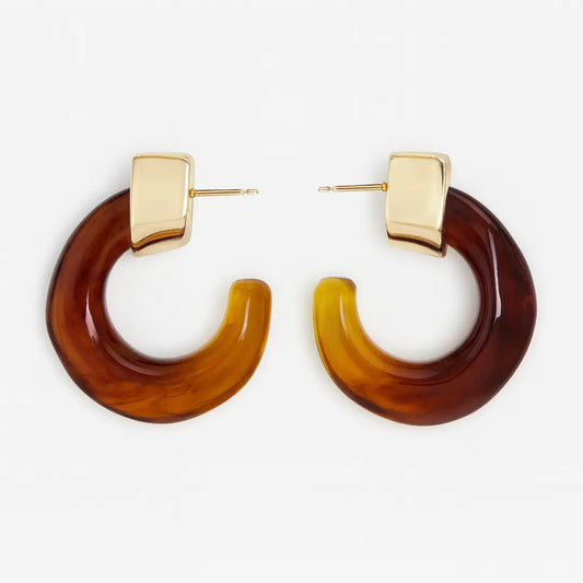 Brown Hoop Earrigs