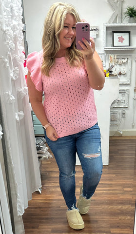 Casey Ruffle Top in Pink